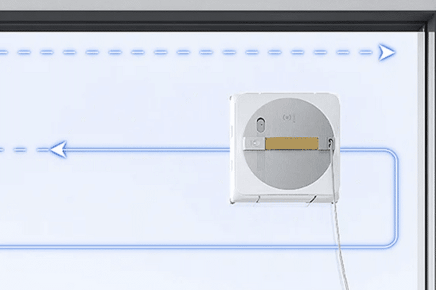 Die strukturierte Navigation des Ecovacs WINBOT W1 PRO ist zu sehen.